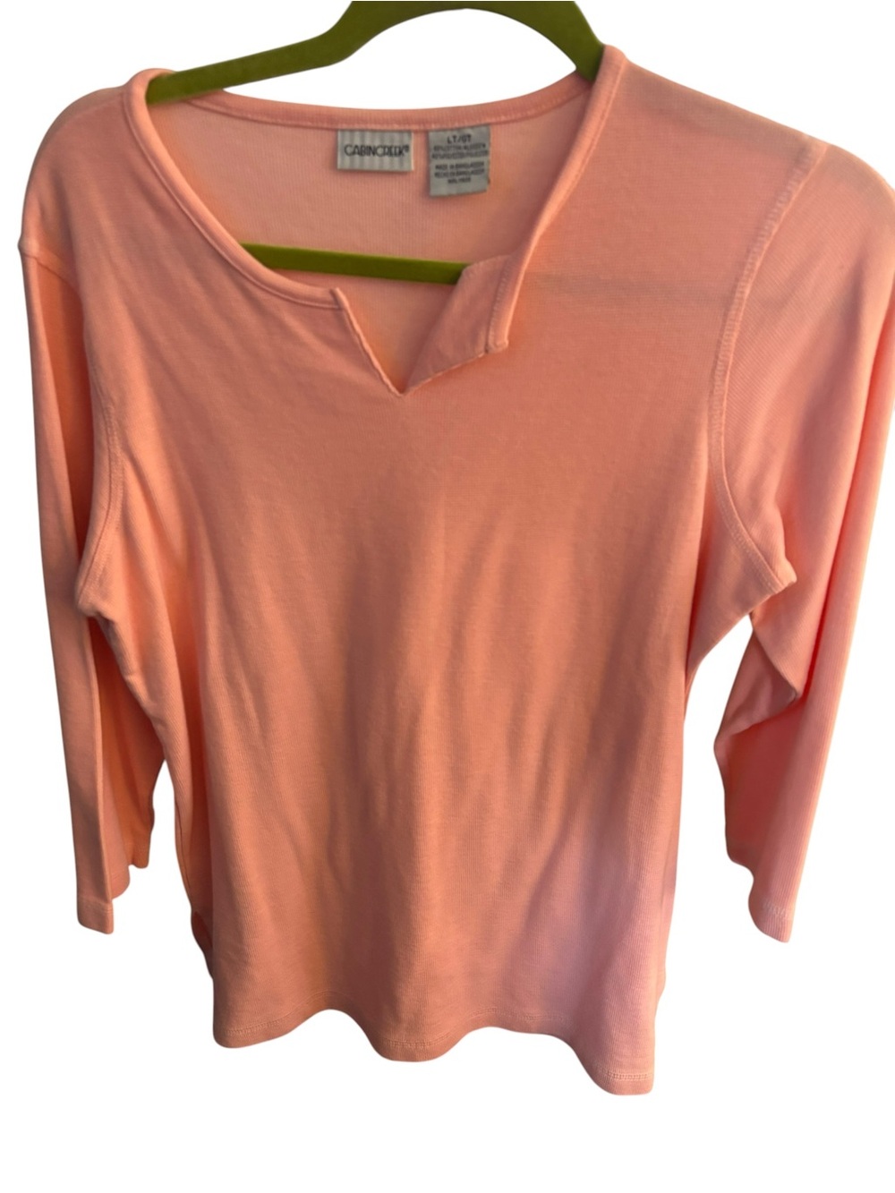 Cabin Creek Pink Split-Neck Ribbed Tank Top